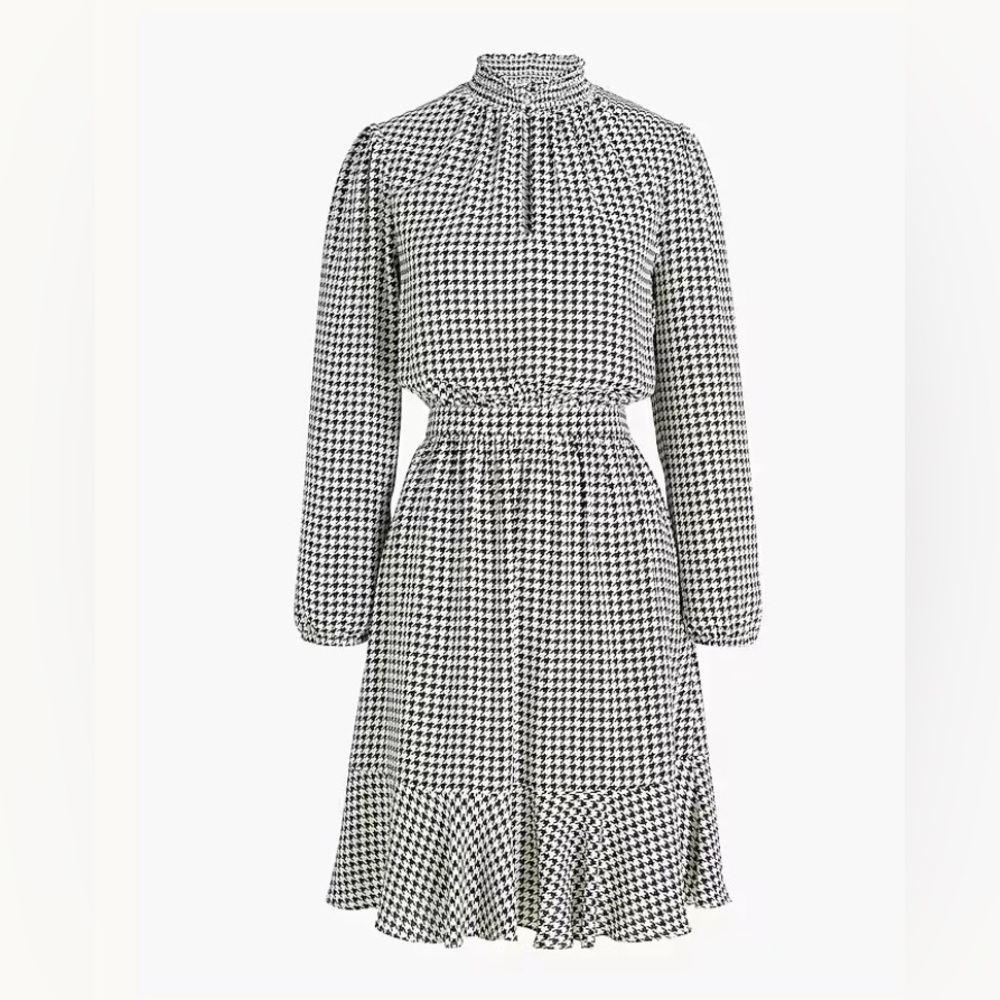 J. Crew Black and White Houndstooth Mini Dress